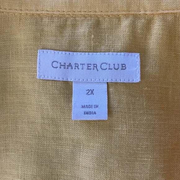 Charter Club 100% Linen Button Down Shirt size 2X - Picture 6 of 7